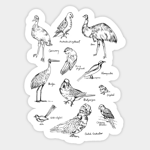 Australian Birds Sticker by TheLazyPainter